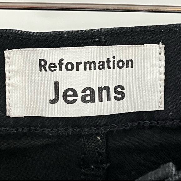 Reformation Black 27x29 high and‎ skinny Jean 0510 faded black destroyed - Picture 4 of 11